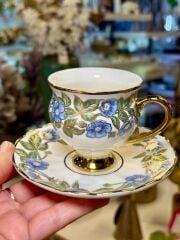 MAVİ ALTIN TEK KİŞİLİK TÜRK KAHVESİ FİNCANI