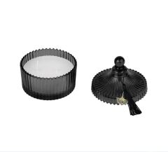 SİYAH CAM KAPAKLI MUMLUK 10X12CM