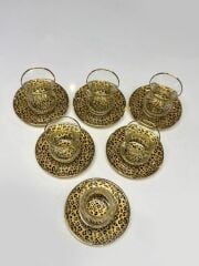 LEOPAR DESEN YALDIZLI 6 KİŞİLİK ÇAY SETİ