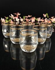 LEOPAR DESEN YALDIZLI 6'LI KISA BARDAK 230CC