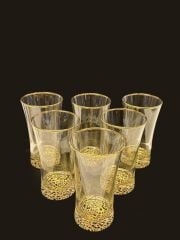 LEOPAR DESEN YALDIZLI 6'LI UZUN BARDAK 340CC