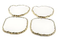 BEYAZ GOLD PORSELEN 4'LÜ SERVİS TABAK 14X13CM