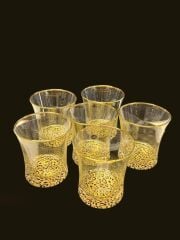 LEOPAR DESEN YALDIZLI 6'LI KISA BARDAK 240CC