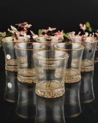 LEOPAR DESEN YALDIZLI 6'LI KISA BARDAK 240CC