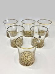 LEOPAR DESEN YALDIZLI 6'LI KISA BARDAK 240CC