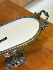 ANTİK AYAKLI OVAL SUNUM TABAK 33X21CM