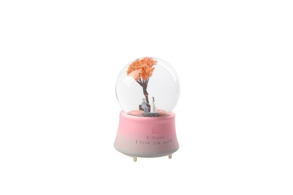 PEMBE MERCAN KAR KÜRESİ 15CM
