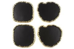 SİYAH GOLD PORSELEN 4'LÜ SERVİS TABAK 14X13CM