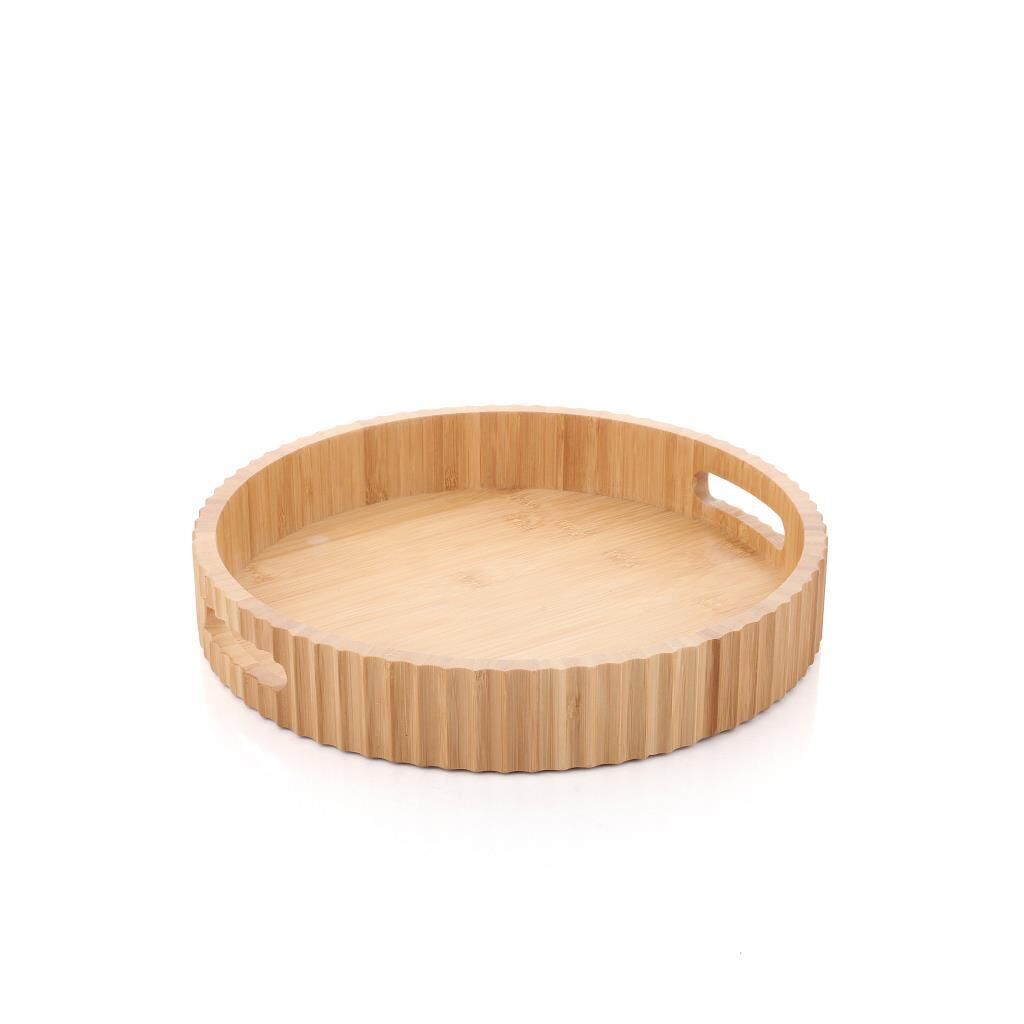 BAMBU DEKORLU YUVARLAK TEPSİ 30CM