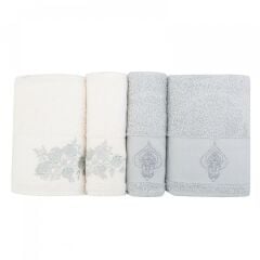 ROSELYN SİMLİ NAKIŞLI GRİ-OFFWHITE AİLE HAMAM SE