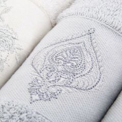 ROSELYN SİMLİ NAKIŞLI GRİ-OFFWHITE AİLE HAMAM SE