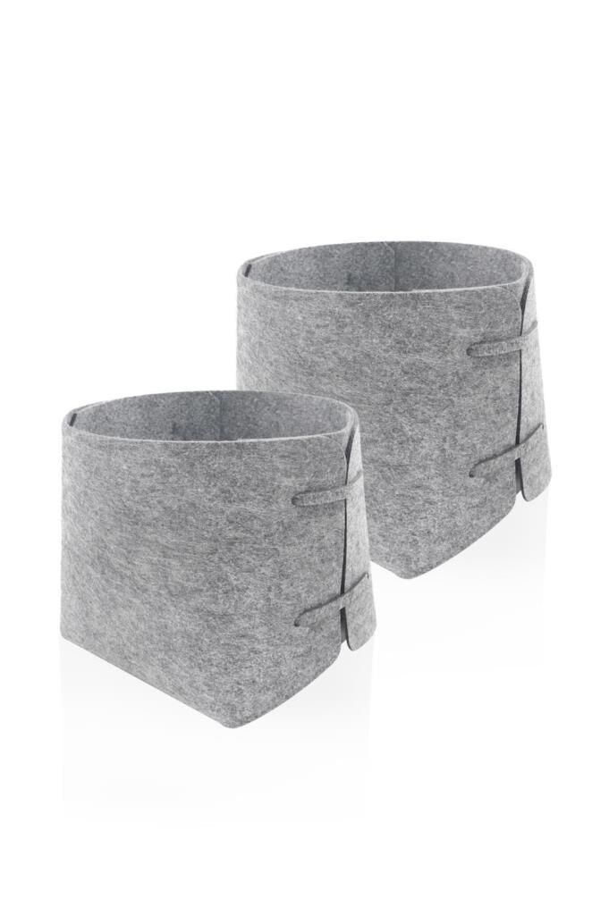 AÇIK GRİ 2'Lİ KEÇE ORGANİZER 20X20X20CM