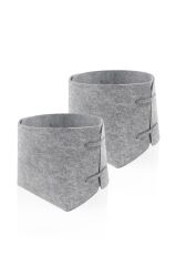 AÇIK GRİ 2'Lİ KEÇE ORGANİZER 20X20X20CM