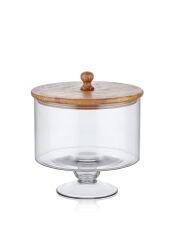 MADERA AYAKLI KURABİYE KAVANOZU 24X20X20CM