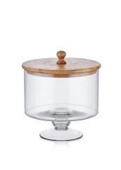 MADERA AYAKLI KURABİYE KAVANOZU 24X20X20CM