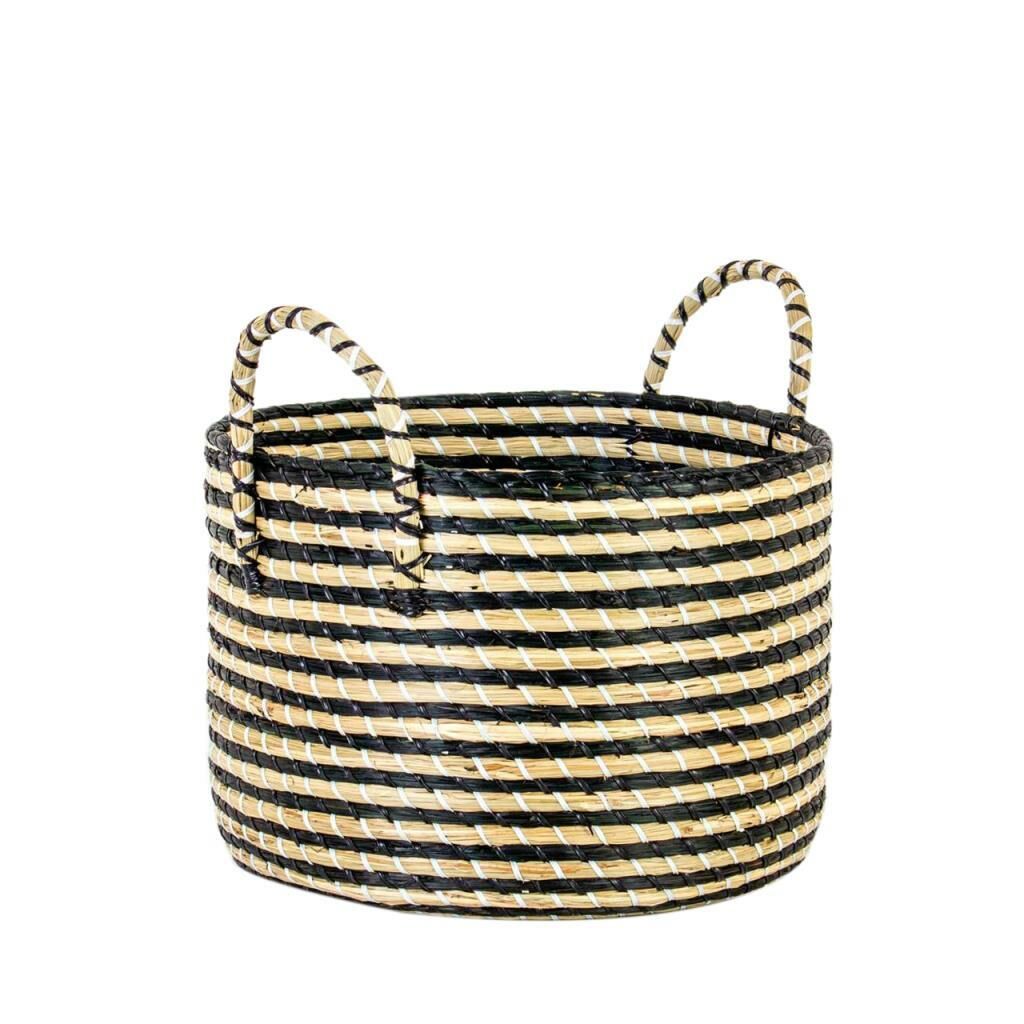 SİYAH HASIR SEPET 34X23CM