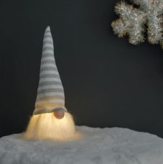 BEYAZ NOEL LED IŞIKLI CÜCE DEKOR 28CM