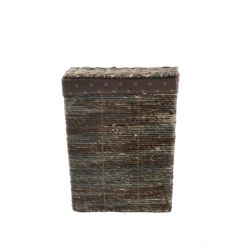 GRİ KAHVE HASIR DİKDÖRTGEN ÇAMAŞIR SEPETİ 38X29X45CM