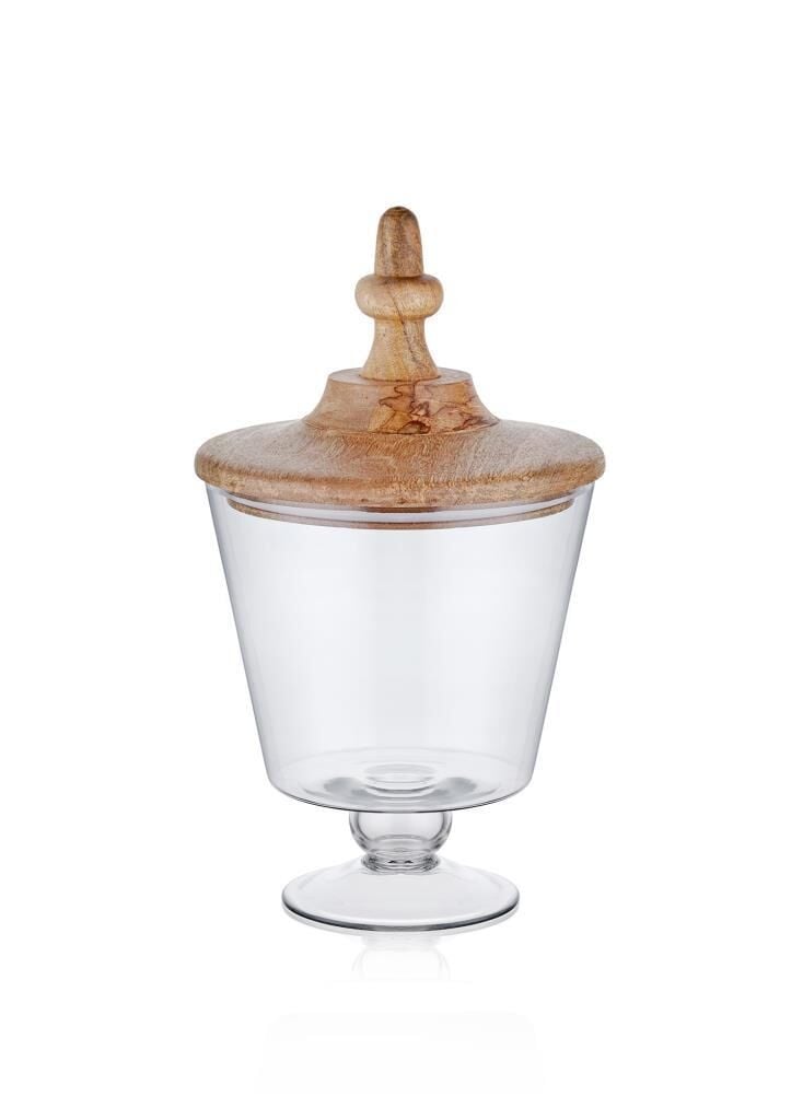 MADERA AYAKLI KURABİYE KAVANOZU 33X19X19CM