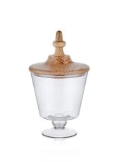 MADERA AYAKLI KURABİYE KAVANOZU 33X19X19CM