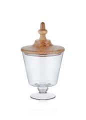 MADERA AYAKLI KURABİYE KAVANOZU 33X19X19CM