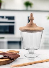 MADERA AYAKLI KURABİYE KAVANOZU 33X19X19CM