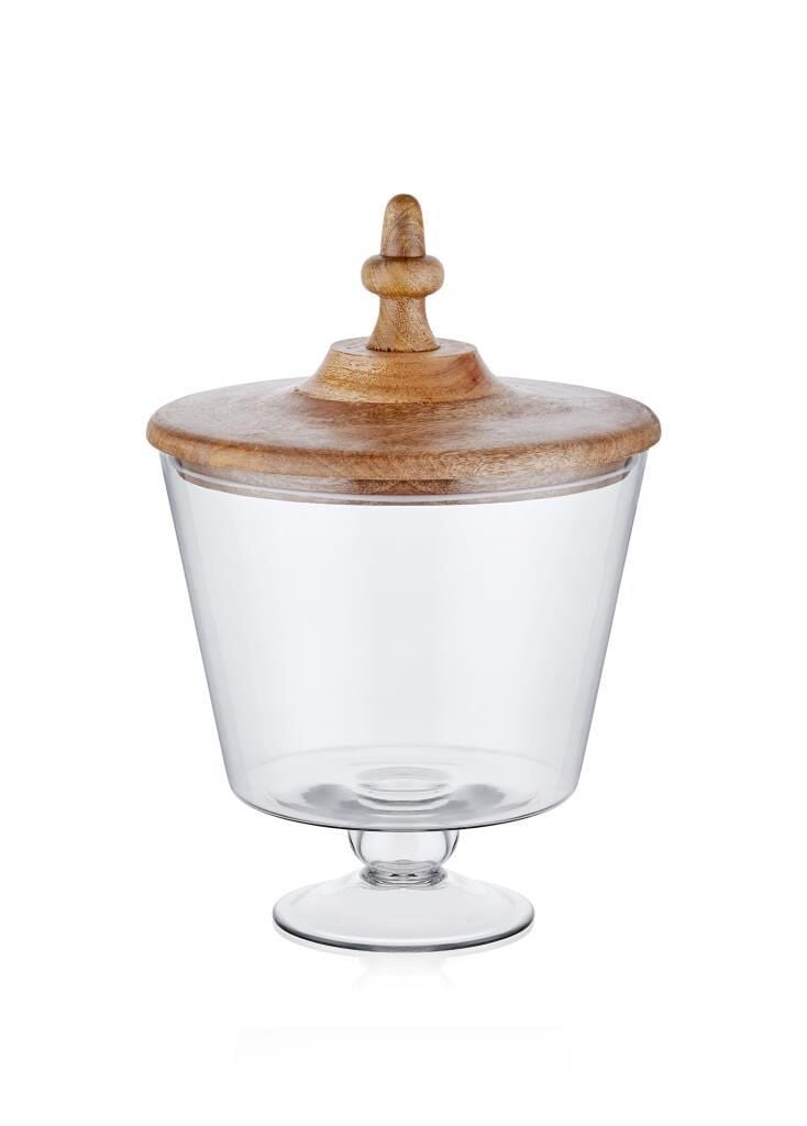 MADERA AYAKLI KURABİYE KAVANOZU 36X26X25CM