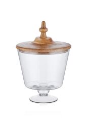 MADERA AYAKLI KURABİYE KAVANOZU 36X26X25CM