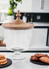 MADERA AYAKLI KURABİYE KAVANOZU 36X26X25CM