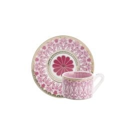 PEMBE DESENLİ TEK KİŞİLİK TÜRK KAHVESİ FİNCANI