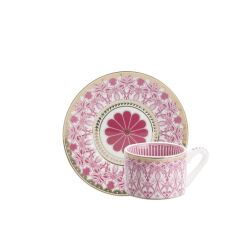 PEMBE DESENLİ TEK KİŞİLİK TÜRK KAHVESİ FİNCANI