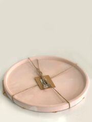 PEMBE MERMER DESEN SUNUM TABAK 24CM