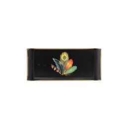 SİYAH DESEN4 DİKDÖRTGEN TEPSİ 13X29CM