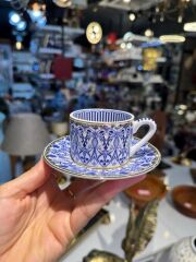 LACİVERT DESENLİ TEK KİŞİLİK TÜRK KAHVESİ FİNCANI