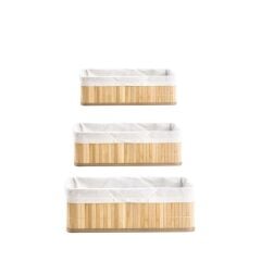BAMBU KATLANIR 3'LÜ SEPET