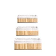BAMBU KATLANIR 3'LÜ SEPET