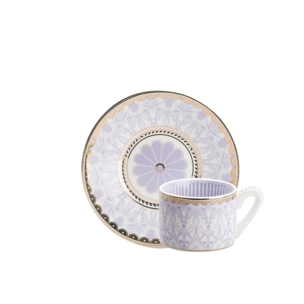 LİLA DESENLİ TEK KİŞİLİK TÜRK KAHVESİ FİNCANI