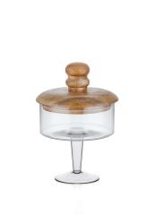 MADERA AYAKLI KURABİYE KAVANOZU 26X17X17CM