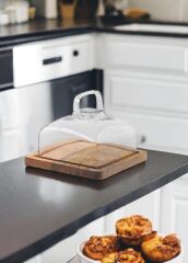 MADERA AKASYA KEK SAKLAMA FANUSU 13X17X17CM