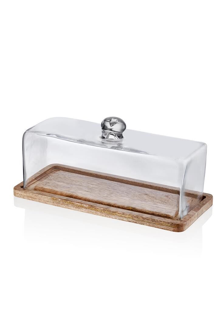 MADERA DİKDÖRTGEN KEK SAKLAMA FANUSU 15X32X14CM