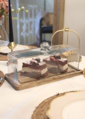 MADERA DİKDÖRTGEN KEK SAKLAMA FANUSU 15X32X14CM