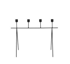 SİYAH METAL MUMLUK 48X18X35CM