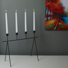 SİYAH METAL MUMLUK 48X18X35CM