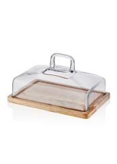 MADERA AKASYA DİKDÖRTGEN KEK SAKLAMA FANUSU 16X28X18CM