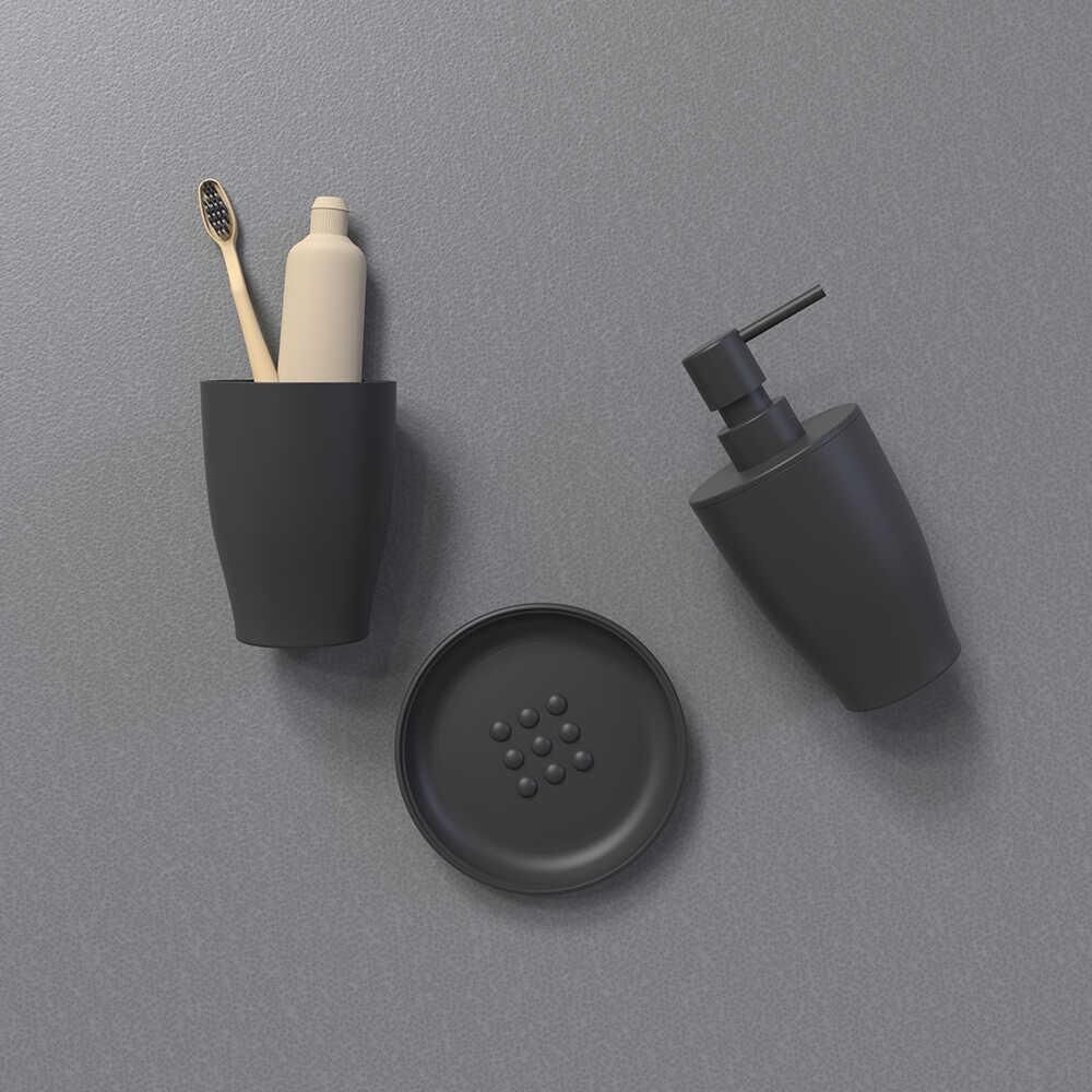 PURE SİYAH 3'LÜ BANYO SETİ