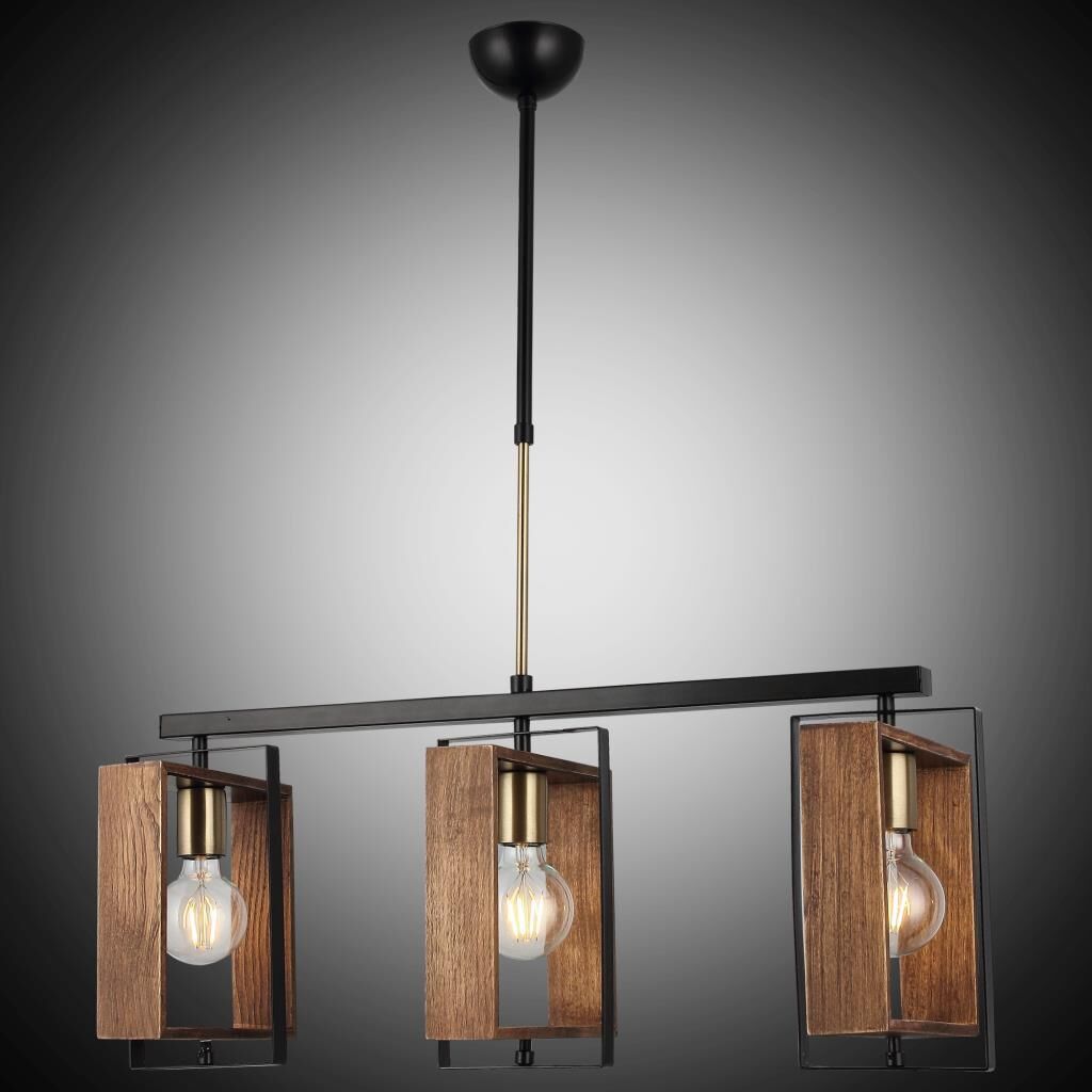 KARO ESKİTME SİYAH 3'LÜ AVİZE