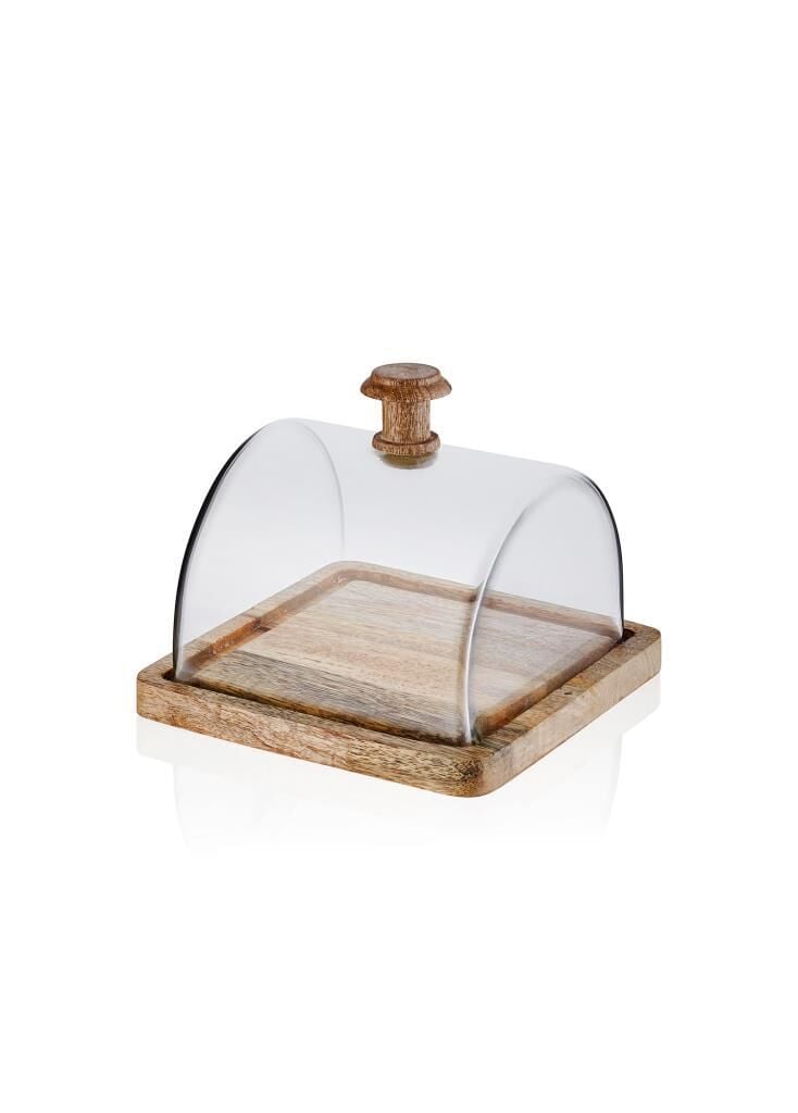 MADERA DİKDÖRTGEN KEK SAKLAMA FANUSU 15X19X19CM