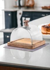 MADERA DİKDÖRTGEN KEK SAKLAMA FANUSU 15X19X19CM