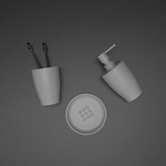 PURE GRİ 3'LÜ BANYO SETİ