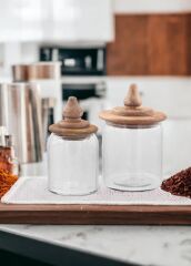 MADERA KAPAKLI SAKLAMA KAVANOZU 11X14CM